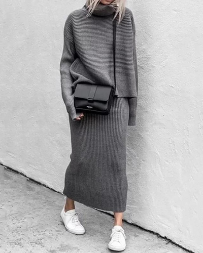 Camden | High-Neck Knit Two-Piece Set