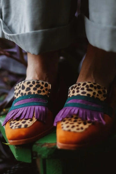 Lennox | Animal Print Loafer with Fringes