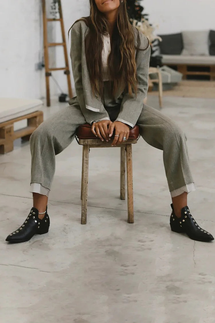 Lyra | Pointed Studded Ankle Boot