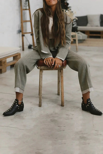 Lyra | Pointed Studded Ankle Boot