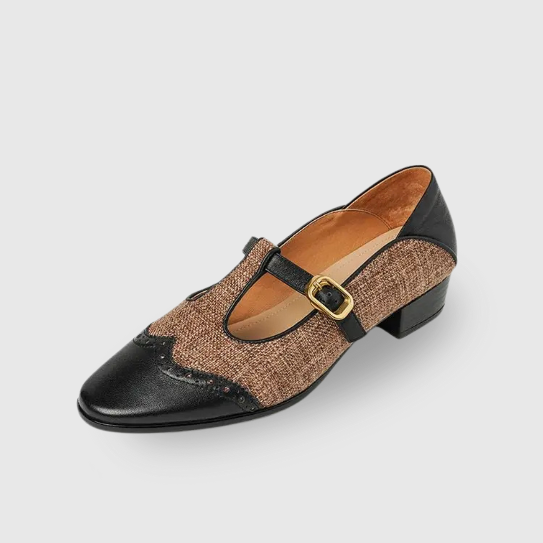 Genira | Vintage T-Strap Block Heel Shoes