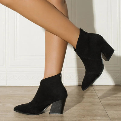 Esme | Pointed Ankle Boot with Suede Effect