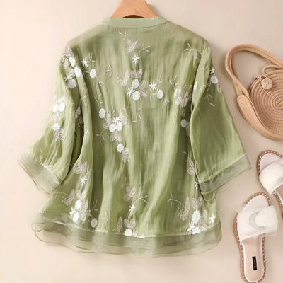 Delaney | Embroidered Cotton Blouse