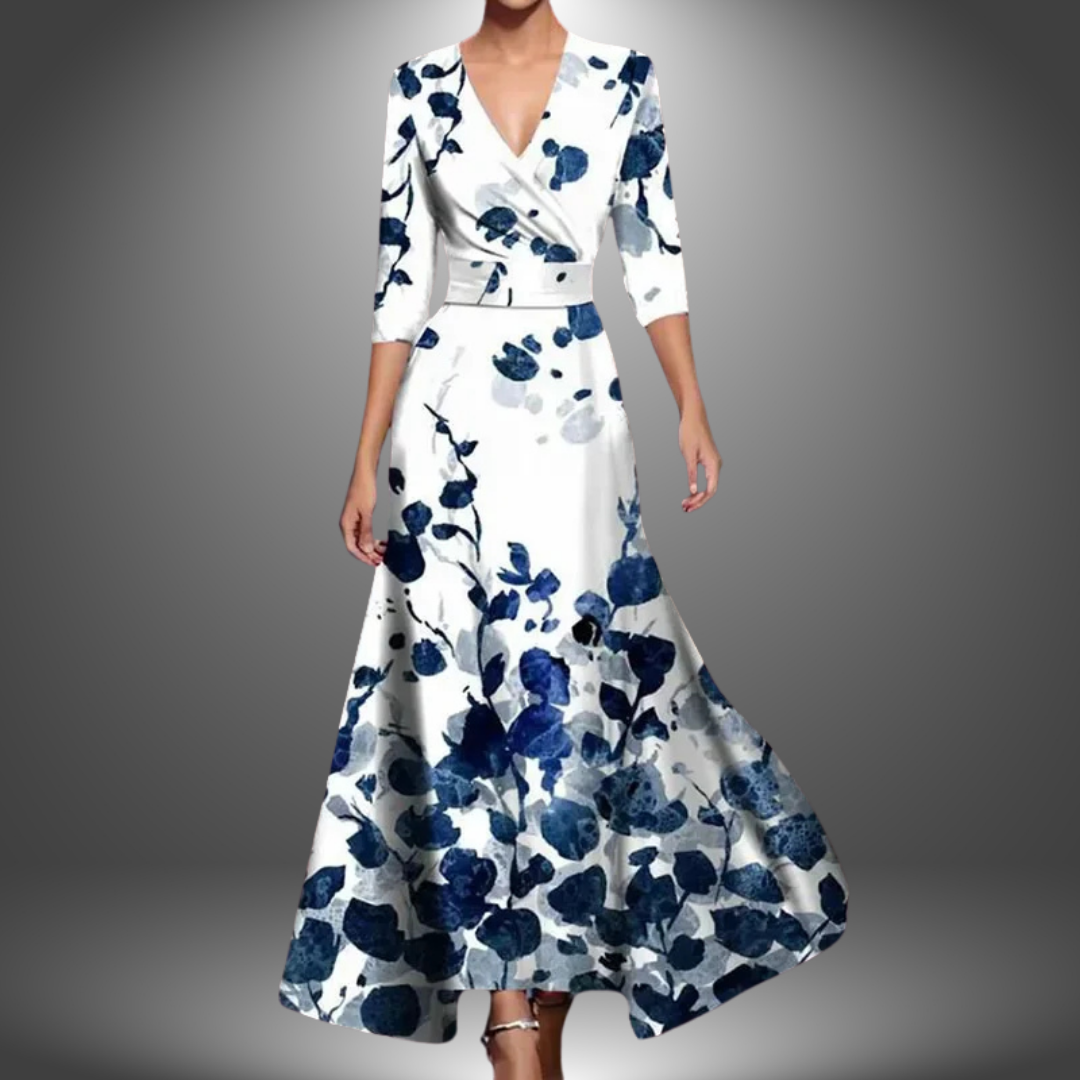 Elowen | Flattering V-Neck Boho Maxi Dress