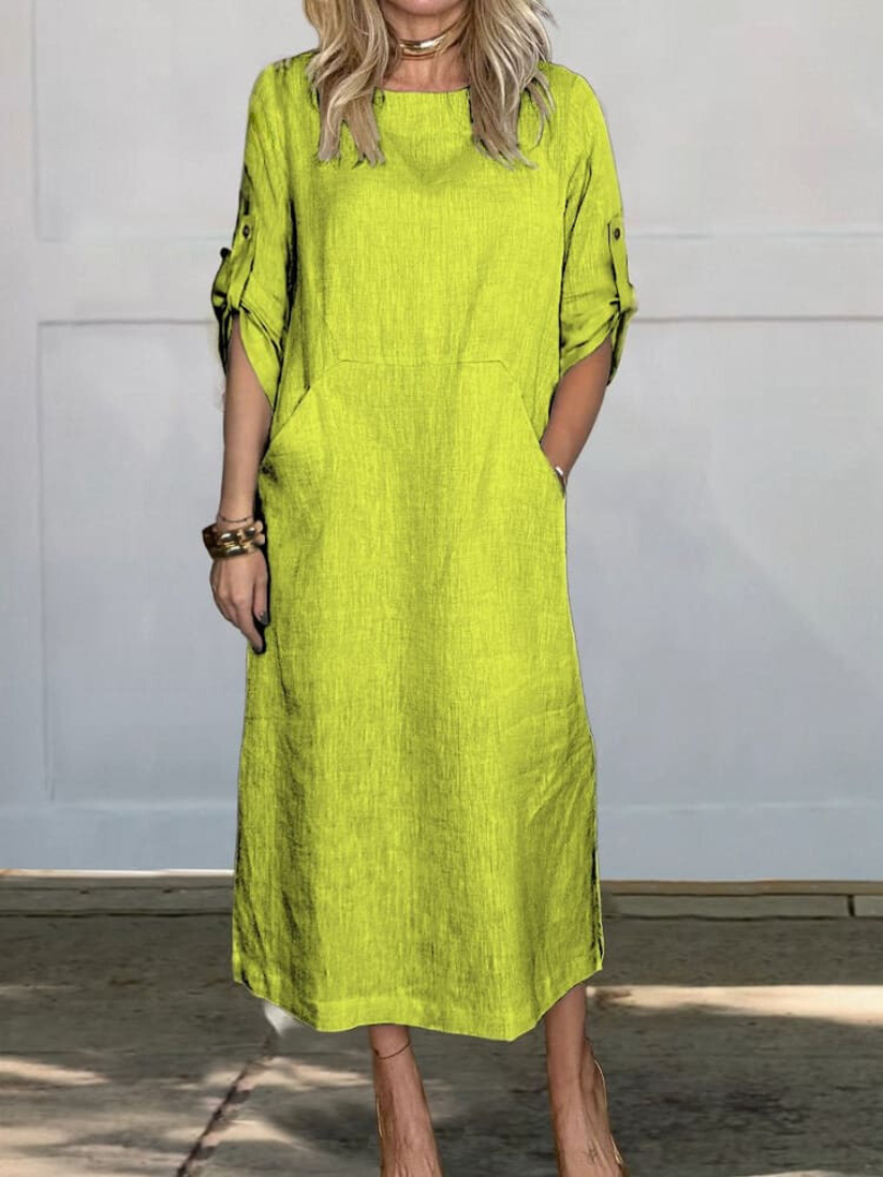 Sophia | Stylish Linen Dress with Pockets