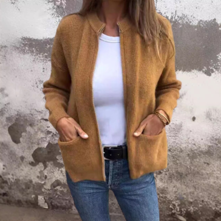 Marianna | Cozy Plush Zipper Cardigan