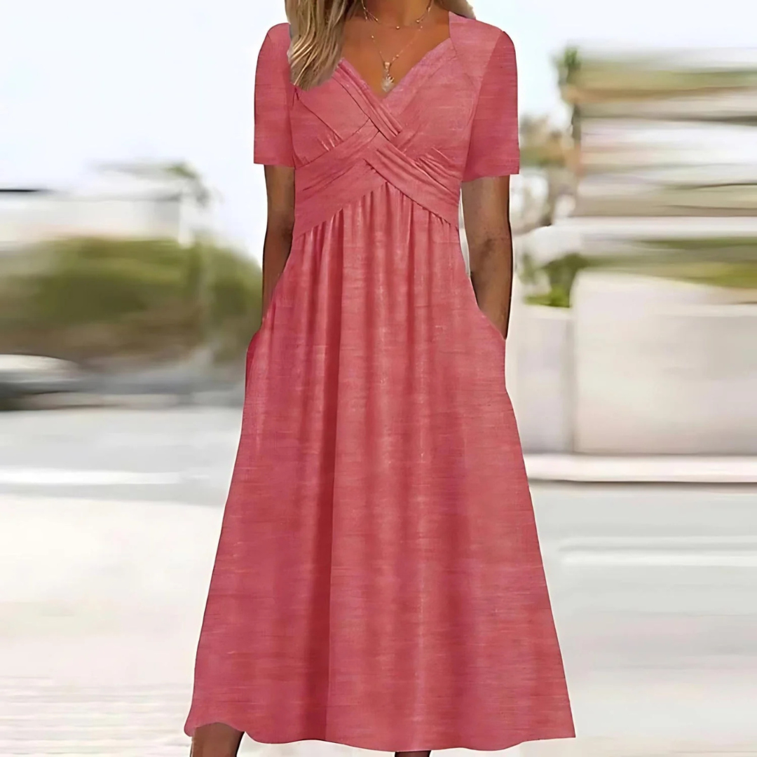 Savannah | Elegant Draped Midi Dress