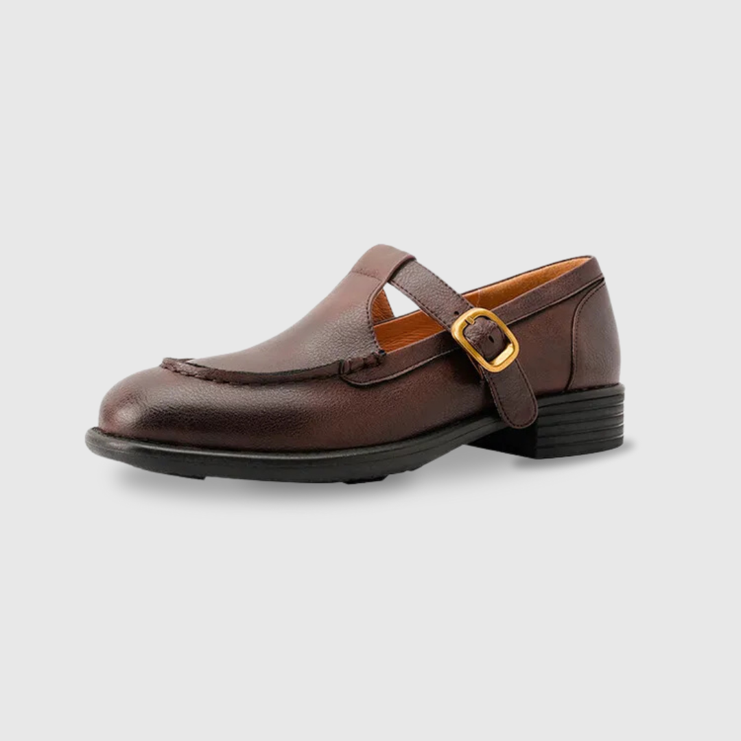 Belliora | Retro Low Heel Strap Shoes
