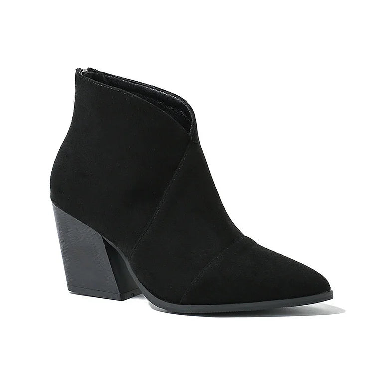 Esme | Pointed Ankle Boot with Suede Effect