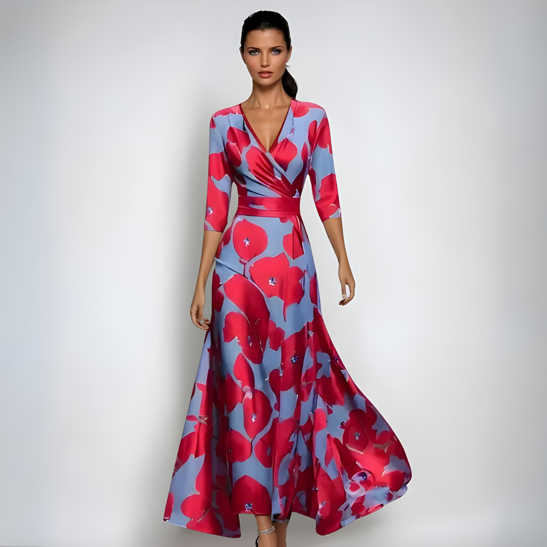 Aubrey | Elegant Floral Midi Dress