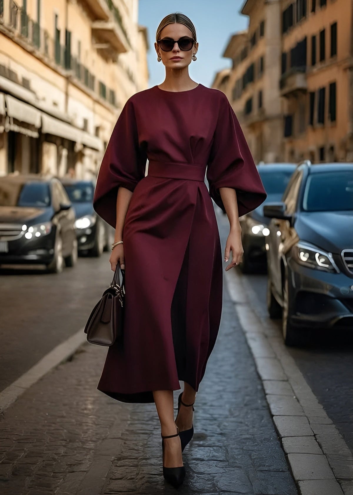 Harlowe | Dramatic Sleeve Cinch Dress