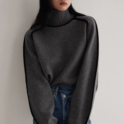 Rowan | Textured Half-Turtleneck Sweater
