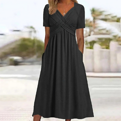 Savannah | Elegant Draped Midi Dress
