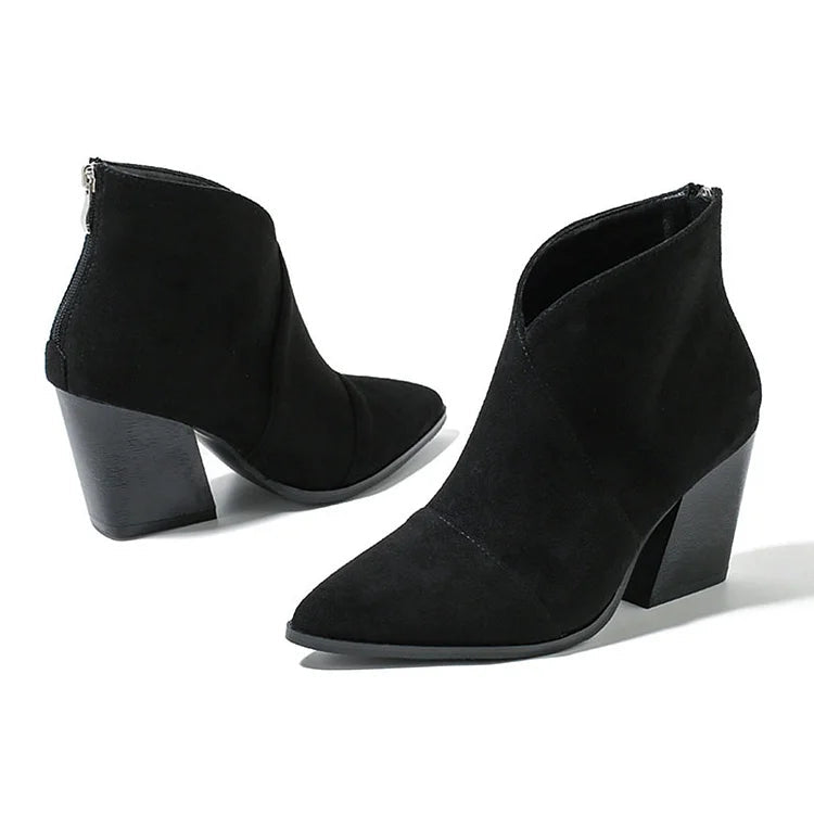 Esme | Pointed Ankle Boot with Suede Effect