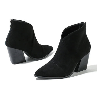 Esme | Pointed Ankle Boot with Suede Effect
