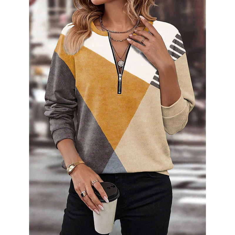 Camden | Geo-Stitch Half-Zip Sweatshirt