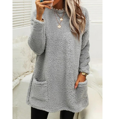 Harper | Fleece Pullover Long Sweater