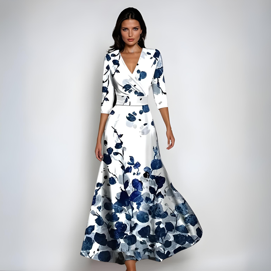 Aubrey | Elegant Floral Midi Dress