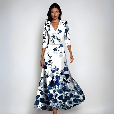 Aubrey | Elegant Floral Midi Dress