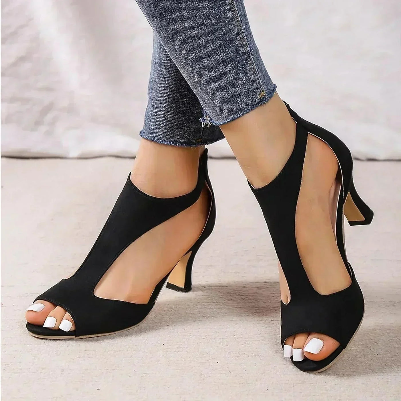 Aubrey | Zippered High Heeled Sandals