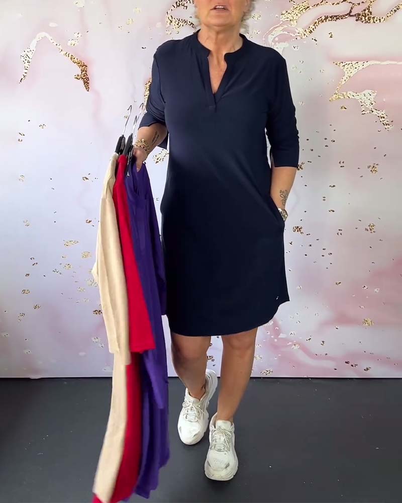 Sophia | Cozy Everyday Dress with Classic V-neck