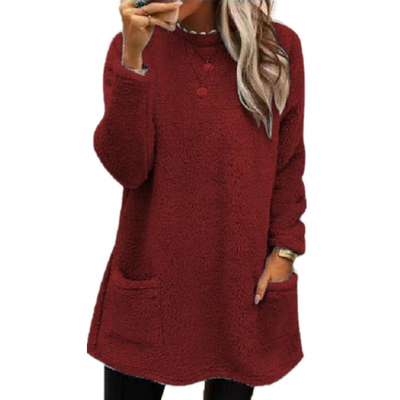 Harper | Fleece Pullover Long Sweater