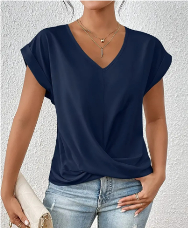 Mira | Knot Front V-Neck Tee