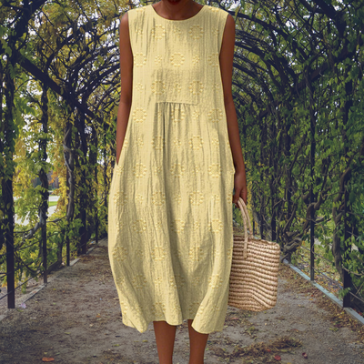 Amelina | Sleeveless Midi Dress with Pockets