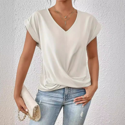 Mira | Knot Front V-Neck Tee