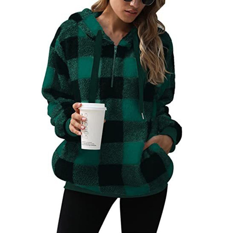 Blakely | Half-Zip Plaid Sweater