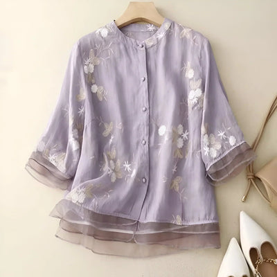 Delaney | Embroidered Cotton Blouse