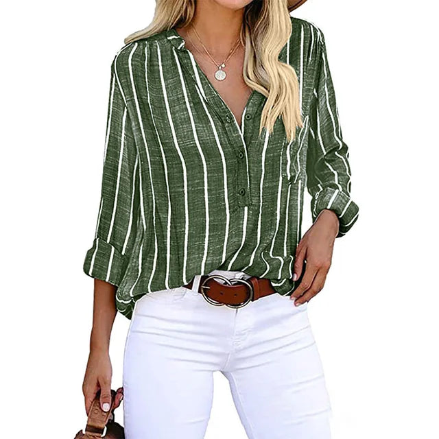 Harper | Striped Button-Up Shirt