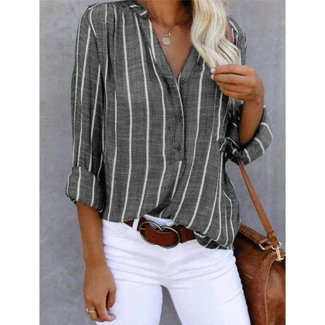 Harper | Striped Button-Up Shirt
