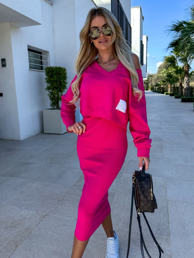 Blakely | 2-Piece Sweatshirt & Dress Layered Set