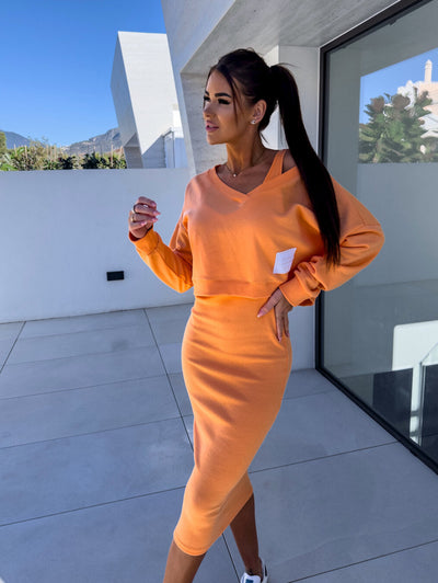 Blakely | 2-Piece Sweatshirt & Dress Layered Set