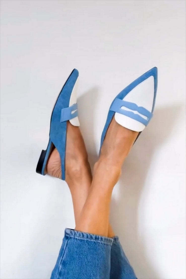 Isla | Blue Slingback Loafers