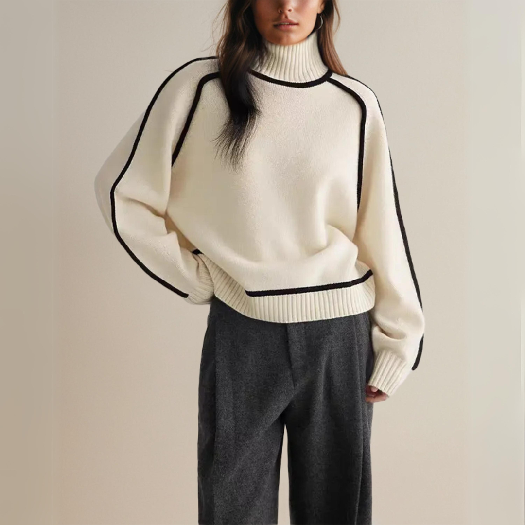 Rowan | Textured Half-Turtleneck Sweater