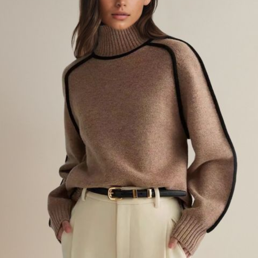 Rowan | Textured Half-Turtleneck Sweater