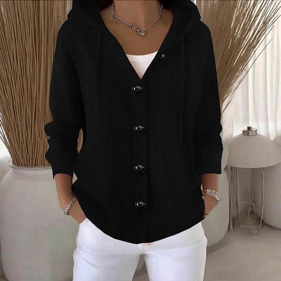 Aurelia | Women’s Hooded Knit Button Sweater