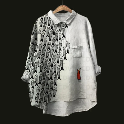 Ella | Stylish Retro Fish Pattern Top