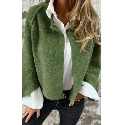 Celina | Long Sleeve Round Neck Wool Cardigan