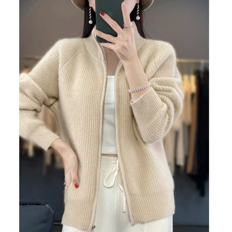 Woolora | Women’s Merino Wool Semi-Turtleneck Sweater