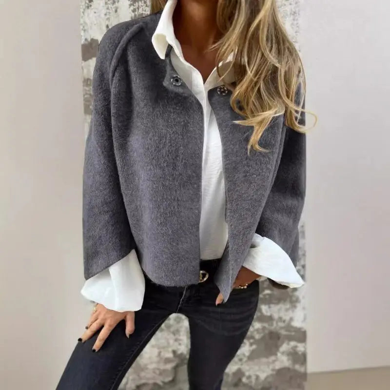 Celina | Long Sleeve Round Neck Wool Cardigan