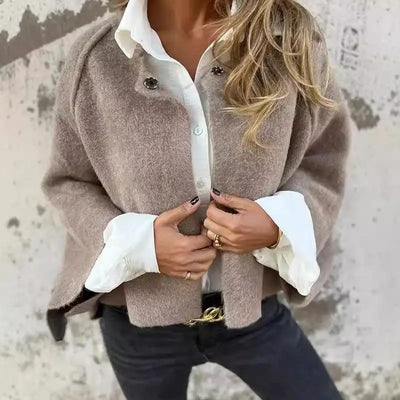 Celina | Long Sleeve Round Neck Wool Cardigan
