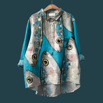Ella | Stylish Retro Fish Pattern Top