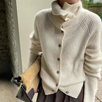 Elara | Turtleneck Knitted Cardigan