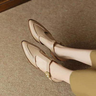 Aurenza | Confident Buckle Strap Low Heel Shoes