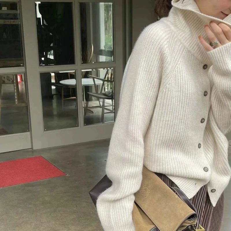 Elara | Turtleneck Knitted Cardigan