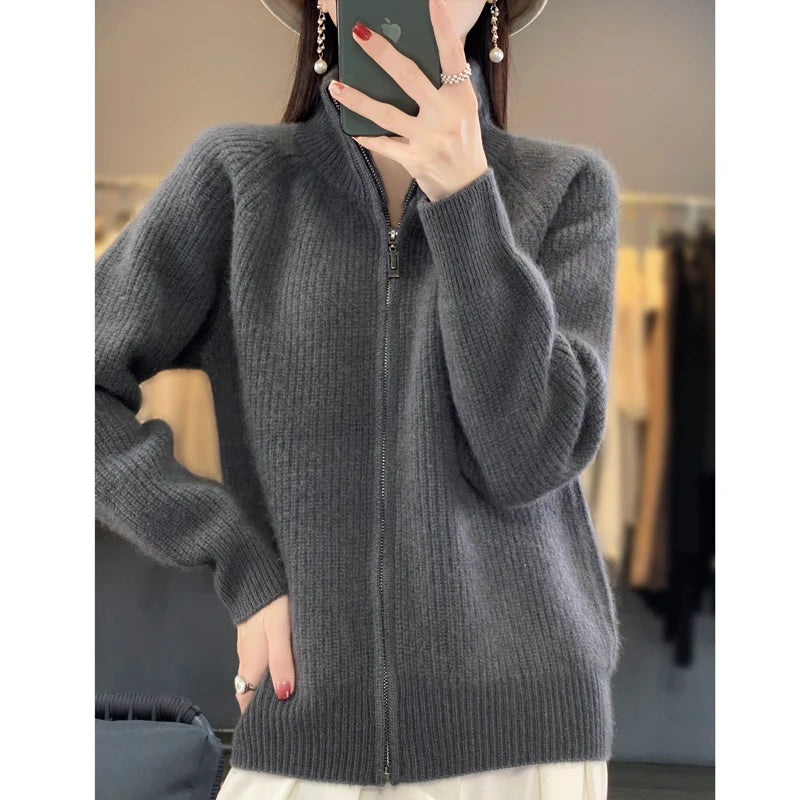 Woolora | Women’s Merino Wool Semi-Turtleneck Sweater
