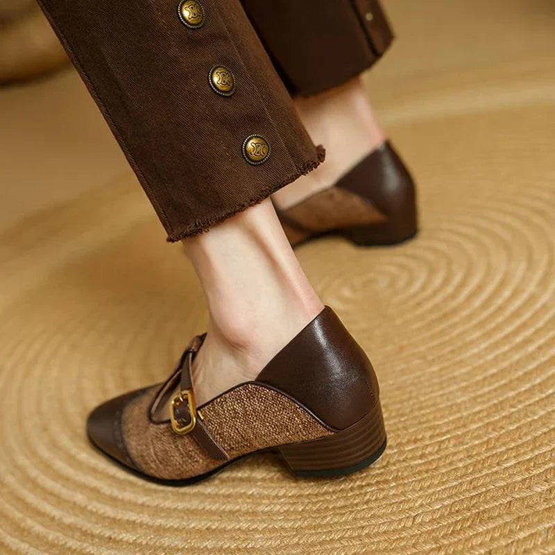 Genira | Vintage T-Strap Block Heel Shoes